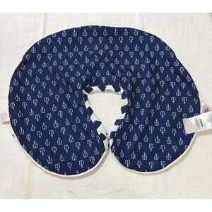 Boppy Cotton Blend Slipcover Anchor Whale Nautical Beach Baby Gift EUC